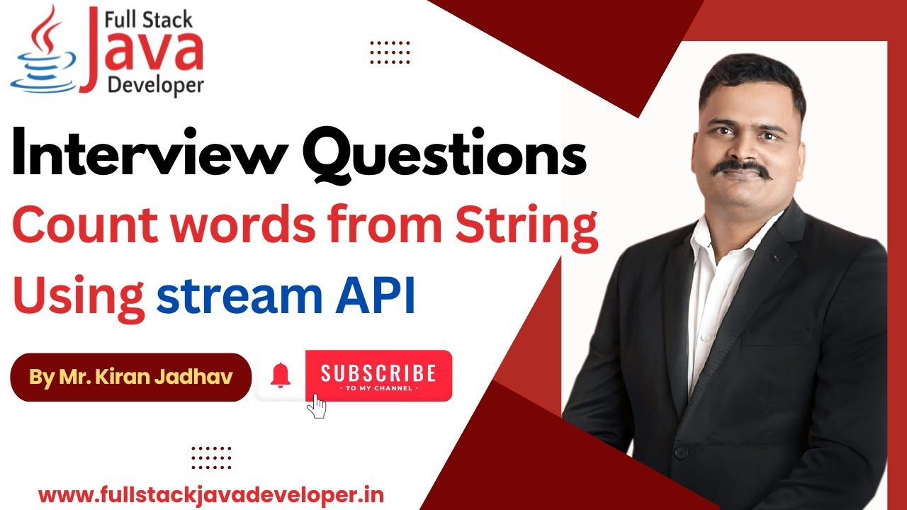 Count words from String using Stream API | Learn with Mr. Kiran Jadhav ...