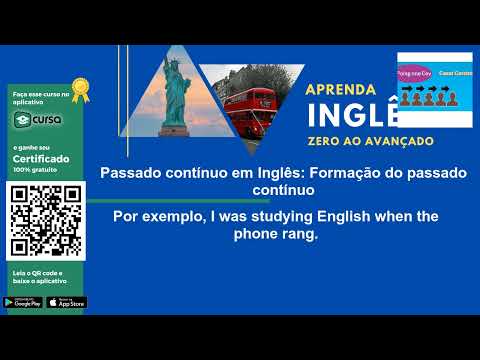 Aula 85   Passado contínuo em Inglês: Formação do passado contínuo   Curso Inglês