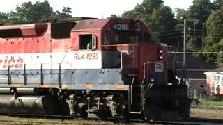Railamerica Steel Train With Old Gp9S And Gp40 At Brantford Yard