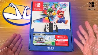 Nintendo Switch OLED BUNDLE: Mario Wonder + 3 Meses Online – Unboxing e Review Rápido!