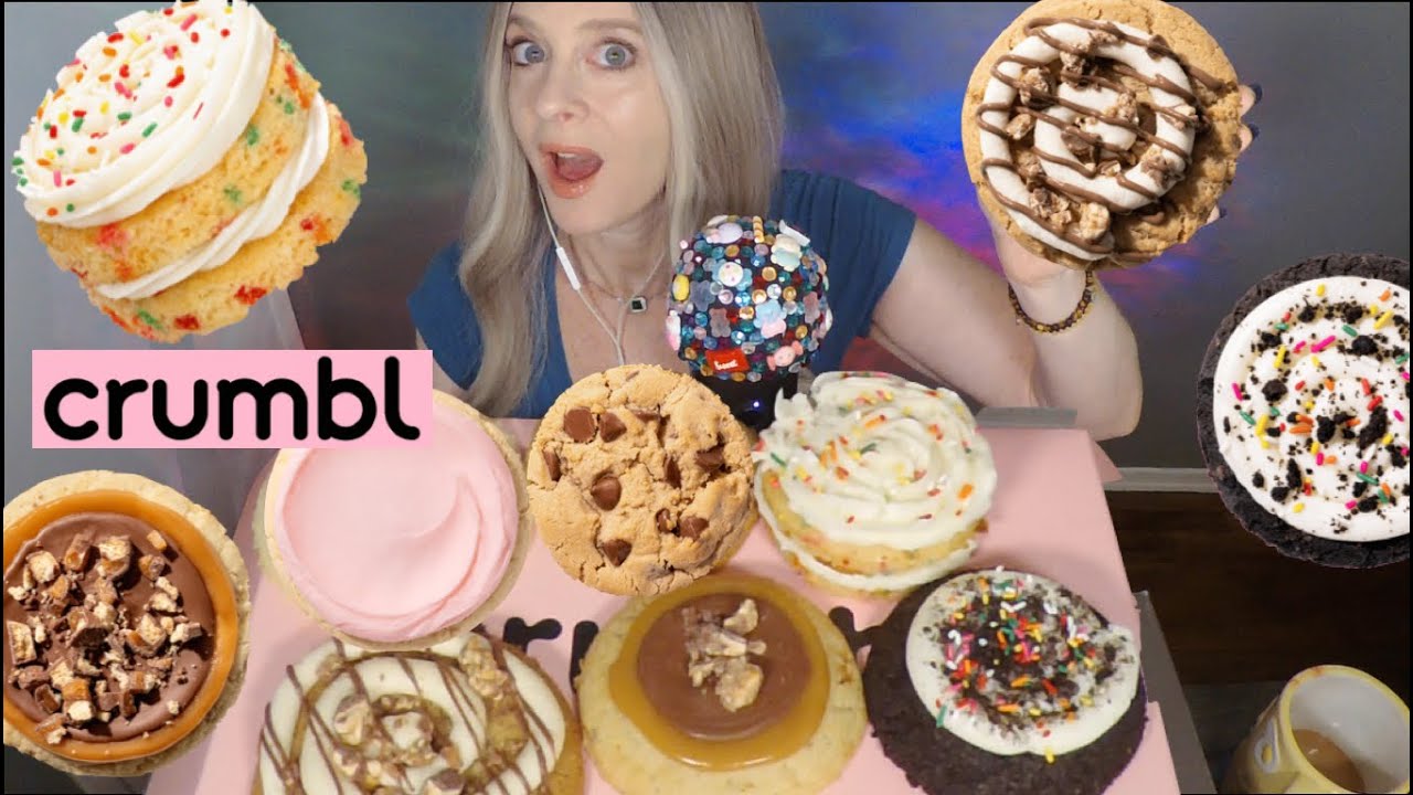 ASMR CRUMBL Cookie Taste Test | Confetti Cake, Snickers, Twix, Oreo, Pink Sugar & Chocolate Chip
