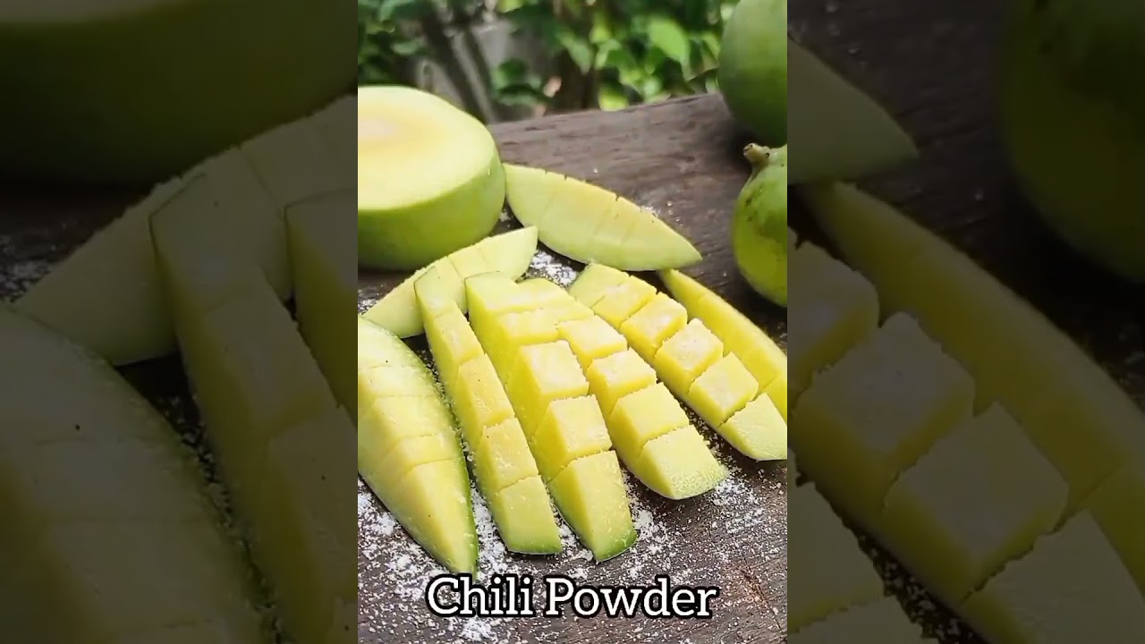 SO YUMMY! EATING GREEN MANGOES WITH SALT AND CHILI POWDER 