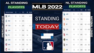 MLB 2022 ; MLB standings today ; mlb playoffs standings 2022 ; American league ; national league