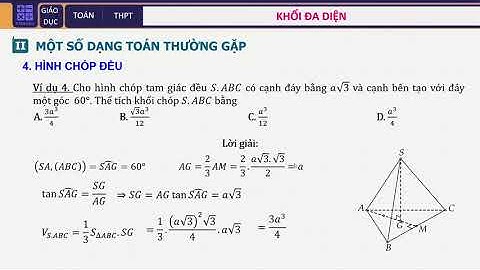 Toán 11. C8. B4. Thể tích khối chóp đều