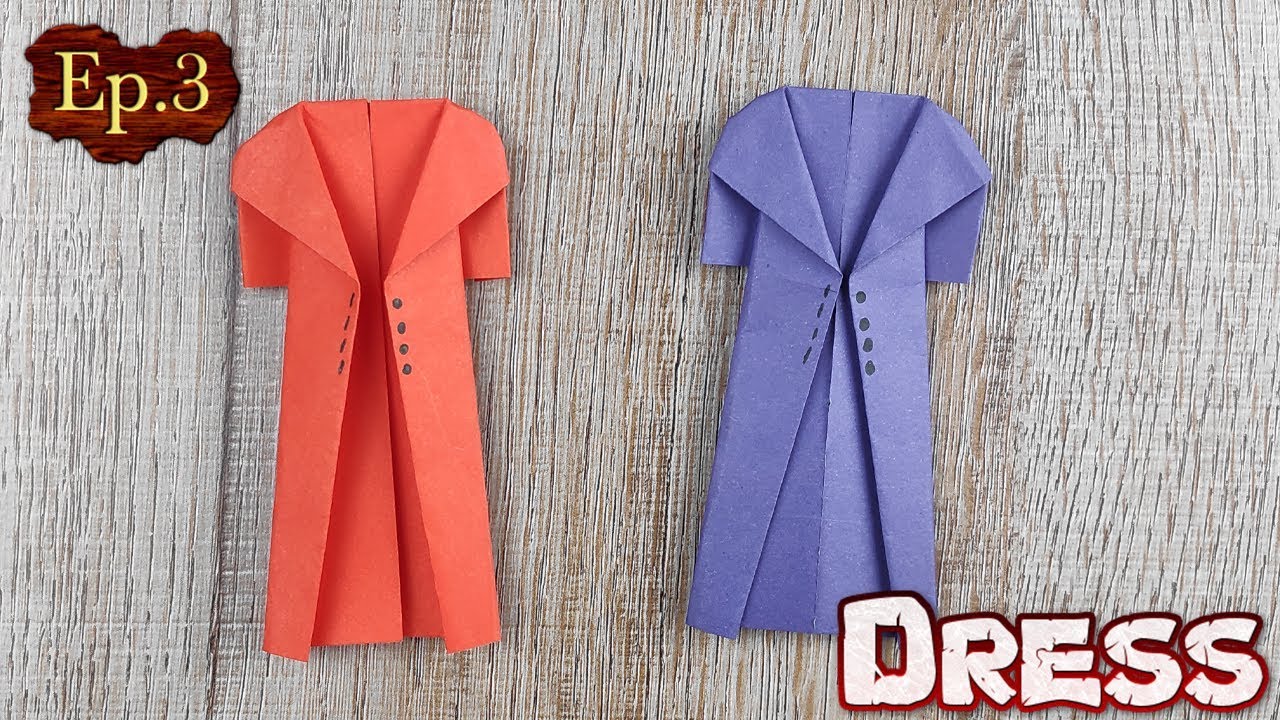 Ep.3 : Easy Origami Dress Paper | How to Make Origami Dress for ...