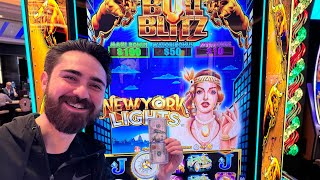 HUGE WIN On This NEW Bull Blitz New York Lights Slot in Las Vegas!