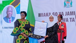 RAIS SAMIA ALIVYOMTUNUKU MAMA JANETH MAGUFULI NISHANI YA HAYATI NYERERE KWA NIABA YA MAGUFULI