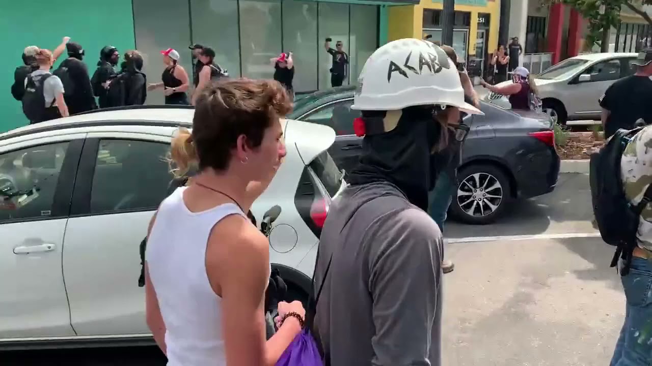 Brutal Clash Between Antifa Militants And Conservative Patriots In Los Angeles California