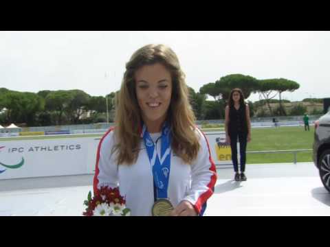Women's discus throw F40/41 | Victory Ceremony | 2016 IPC Athletics European Championships Grosseto