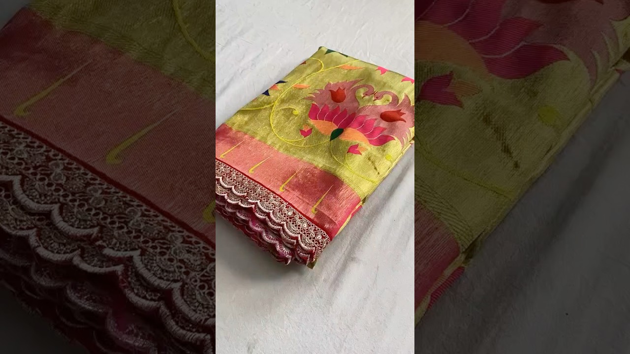 Jaal Paithani Soft Silk Scallop Border Lace Saree