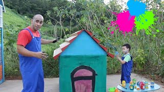 LUCAS E PAPAI BRINCANDO DE PINTAR