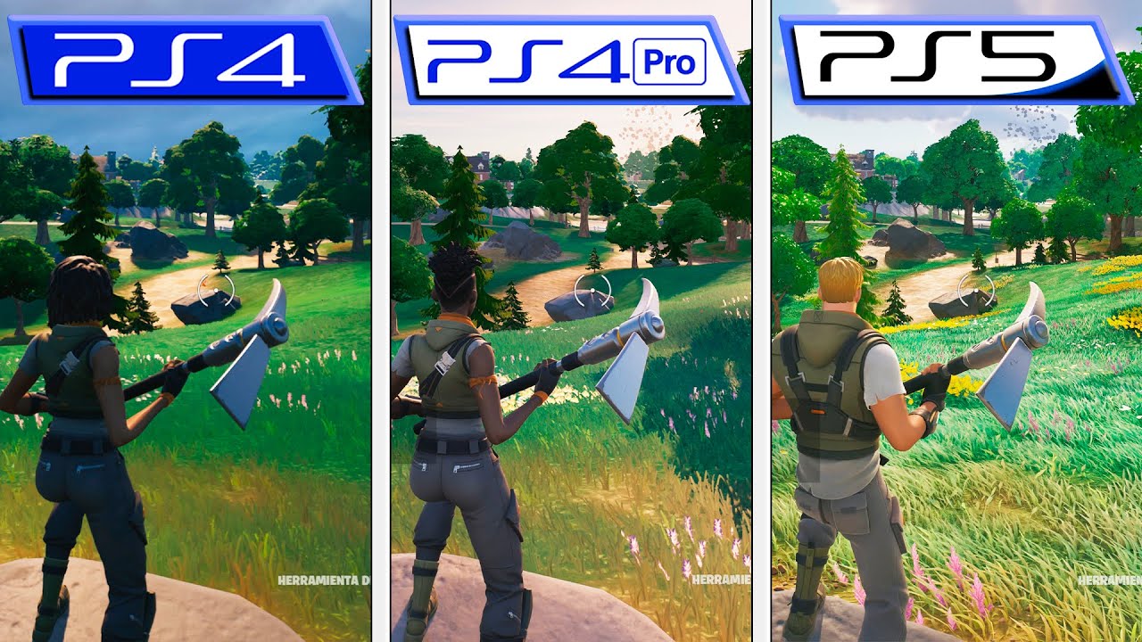 Fortnite Chapter 4, PS4 - PS4 Pro - PS5, Graphics Comparison