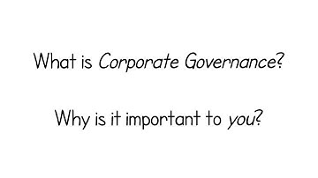 What is Corporate Governance?