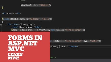 How to Use HTML Helpers in ASP.NET MVC to Create a Strongly Typed Form in the Razor Page