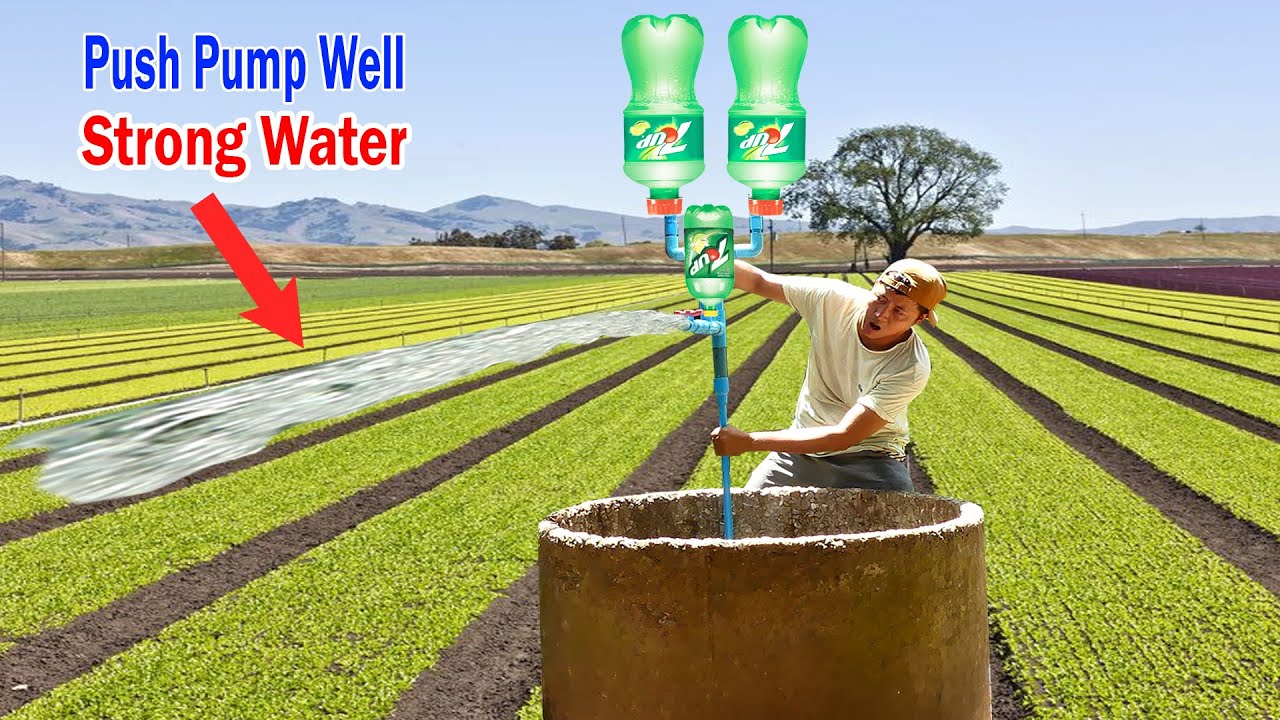 Improvised manual water pump no need electricity water from the deep