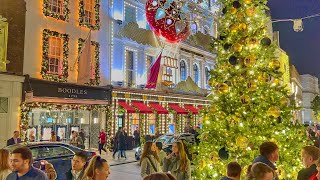 London Christmas Lights 2023 | New Bond Street Luxury Christmas Shopping | London Winter Walk[4K HDR