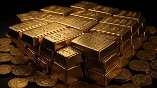 Luxury Gold Bars Coins Stack Seamless Loop 4K No Copyright
