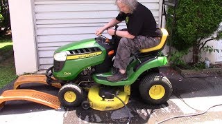 John Deere D105 Deck Wash Port Test