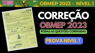 CORREÇÃO DA PROVA COMPLETA NIVEL 1 OBMEP 2023