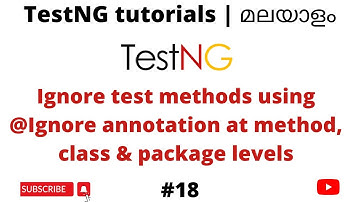 TestNG @Ignore Annotation | Ignore Test Methods | Testing Framework Java | TestNG Tutorials | #18