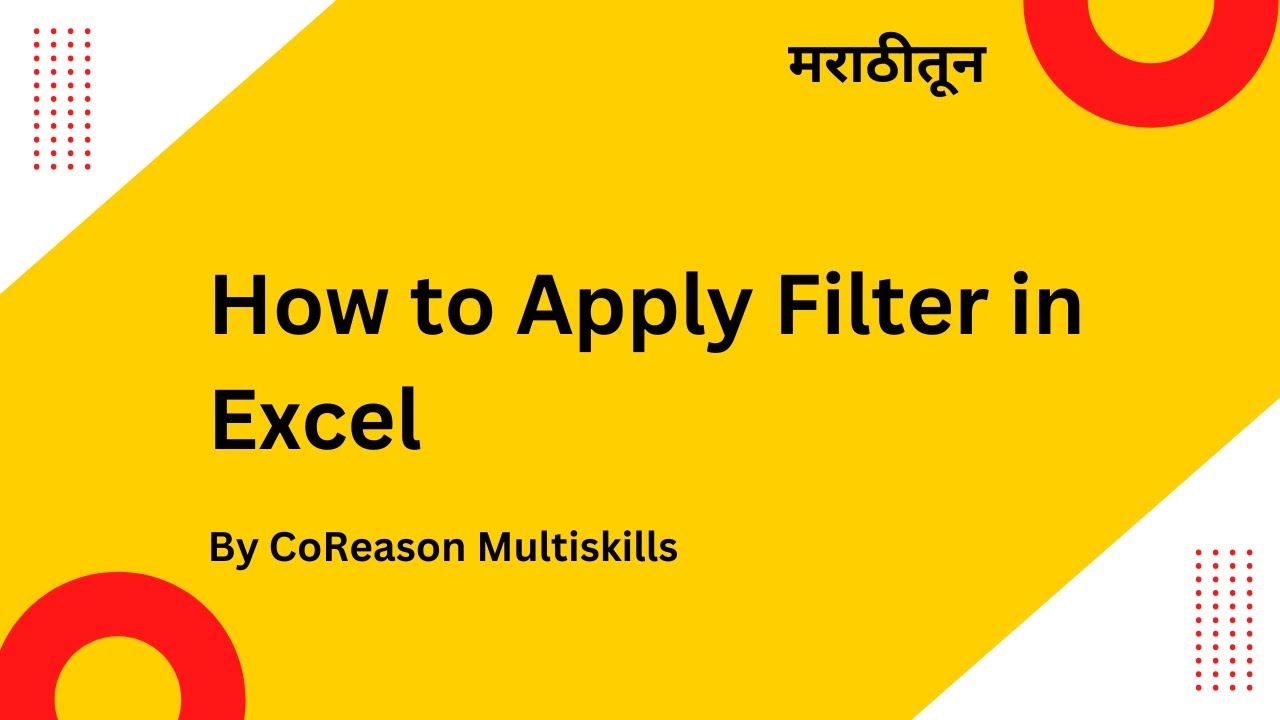 How to Apply Filter in Excel - YouTube