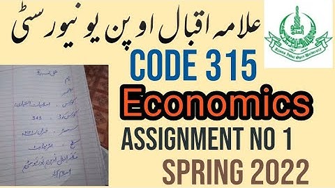 AIOU FA 315 Solved Assignment Spring 2022 Assignment No 1 || Hammad AIOU Academy