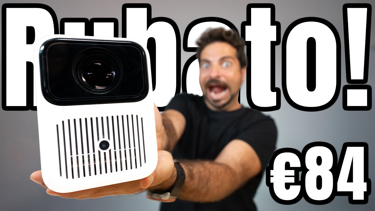 Mini Proiettore PUSOKEI Full HD 1080p – 6000 Lumen, Correzione Automatica, Portatile Per Smartphone, TV E HDMI