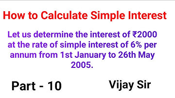 Simple Interest l Class 10 l Chapter - 2 l   West Bengal Board l @VijaySirMath #vijaysirmaths