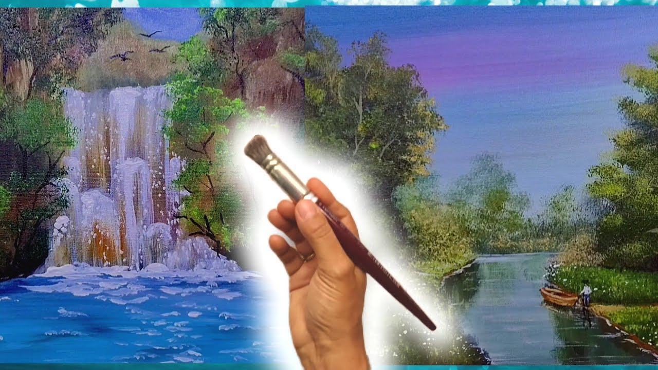 2 Idea to Paint Landescap easy and Relax / How to Paint/ Acrylic Painting on Canvas for Begnners