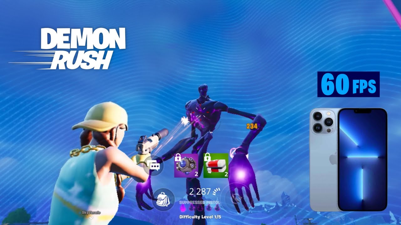 Playing the New Demon Rush Mode in Fortnite! 😈⚡(iPhone 13 Pro Max – 60FPS)