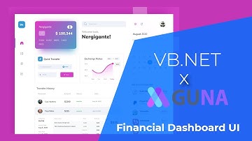 VB.NET - Financial Dashboard UI - Guna UI Framework | C#, VB.NET
