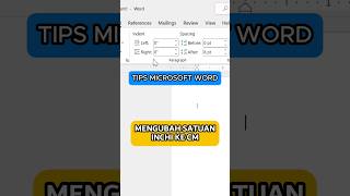 Cara Mengubah Satuan Inchi Menjadi Cm di Microsoft Word #shorts #belajarmicrosoftword #wordtutorial