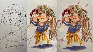Download lagu 🎧 Full Art Process ASMR | Spring Breeze School Girl (Line Art → Color → Final) [No Talking]