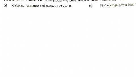 Alternating current: For a series LCR circuit I =100 sin(100 pi t - pi/3) mA and V =100 sin(100 pi t