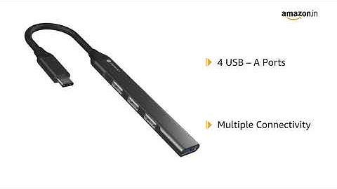 Portronics MPORT 31C 4 in 1 USB Hub Type C to 4 USB A Ports with Fast Data Transfer