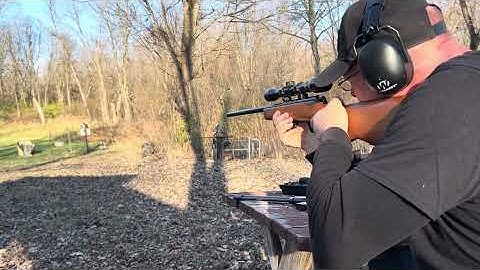 22 bolt action rifle at the range 