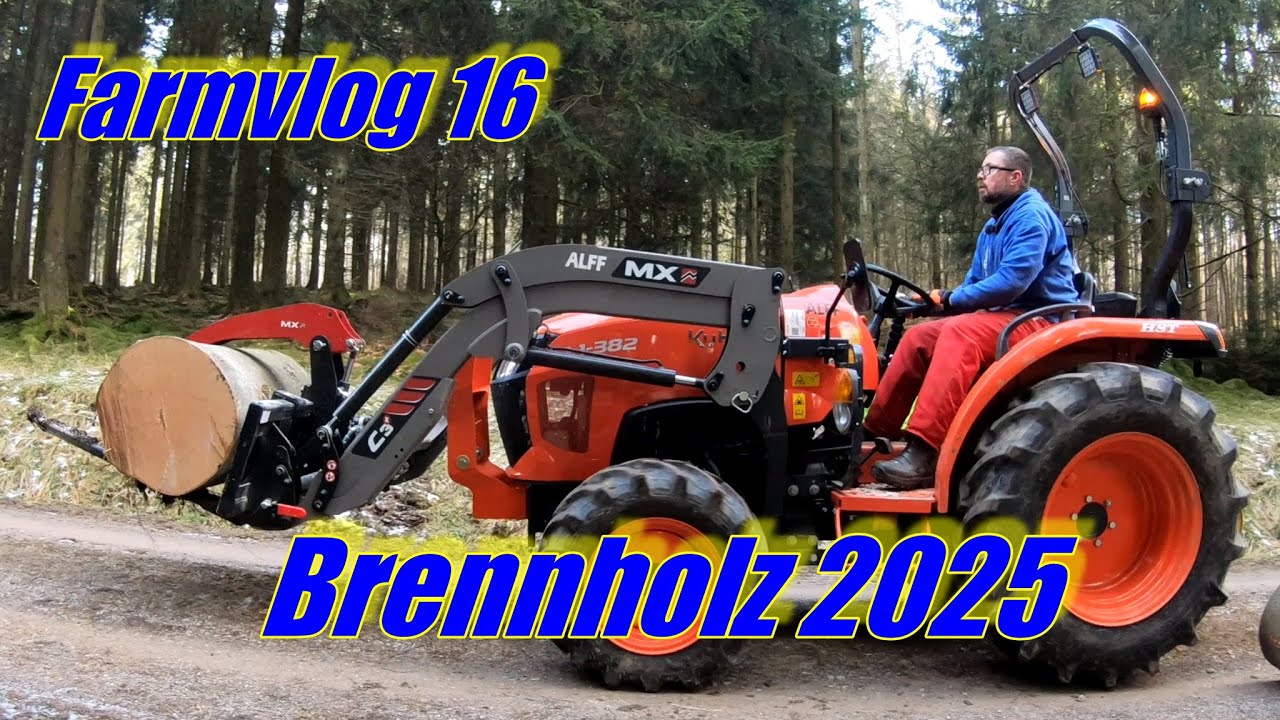 Brennholz 2025 Erste Abfuhr aus dem Wald mit Kubota L1-382  #farmvlog 16 #nichtnachmachen