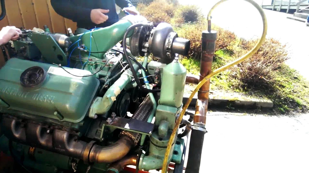 Strv Engine Detroit Diesel 6V-53T Running Tank Engine Strv 103C - YouTube