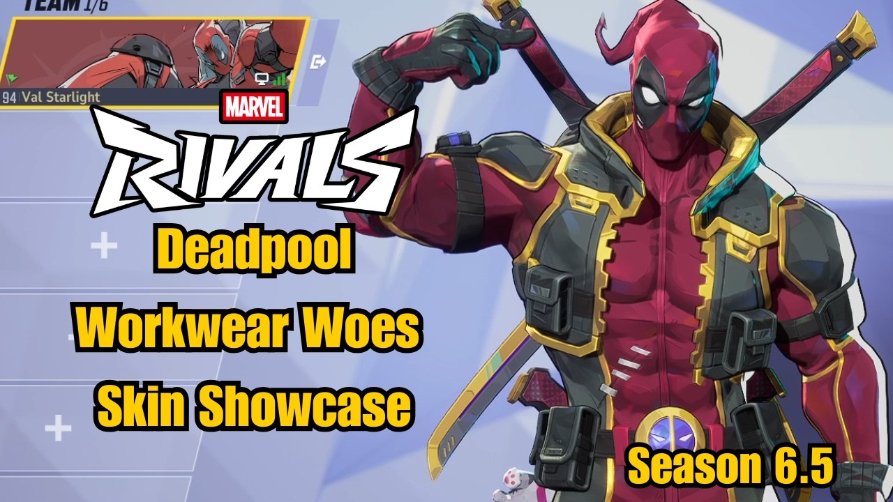 Deadpool | Workwear Woes Rank Reward Skin Showcase | Marvel Rivals Gameplay Season 6.5