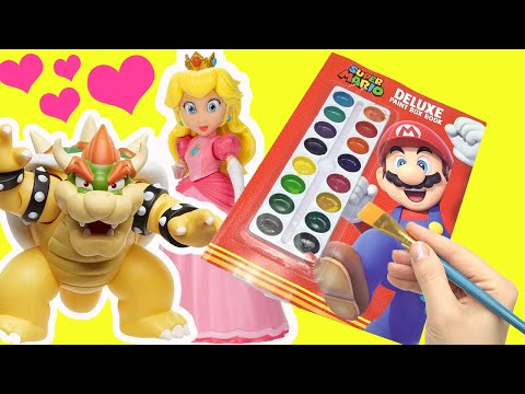 The Super Mario Bros Movie DIY Painting Coloring Book + Bowser Sings Peaches Song!