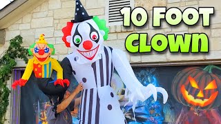 New 10 Foot Clown Inflatable with Puppet Halloween Decorations