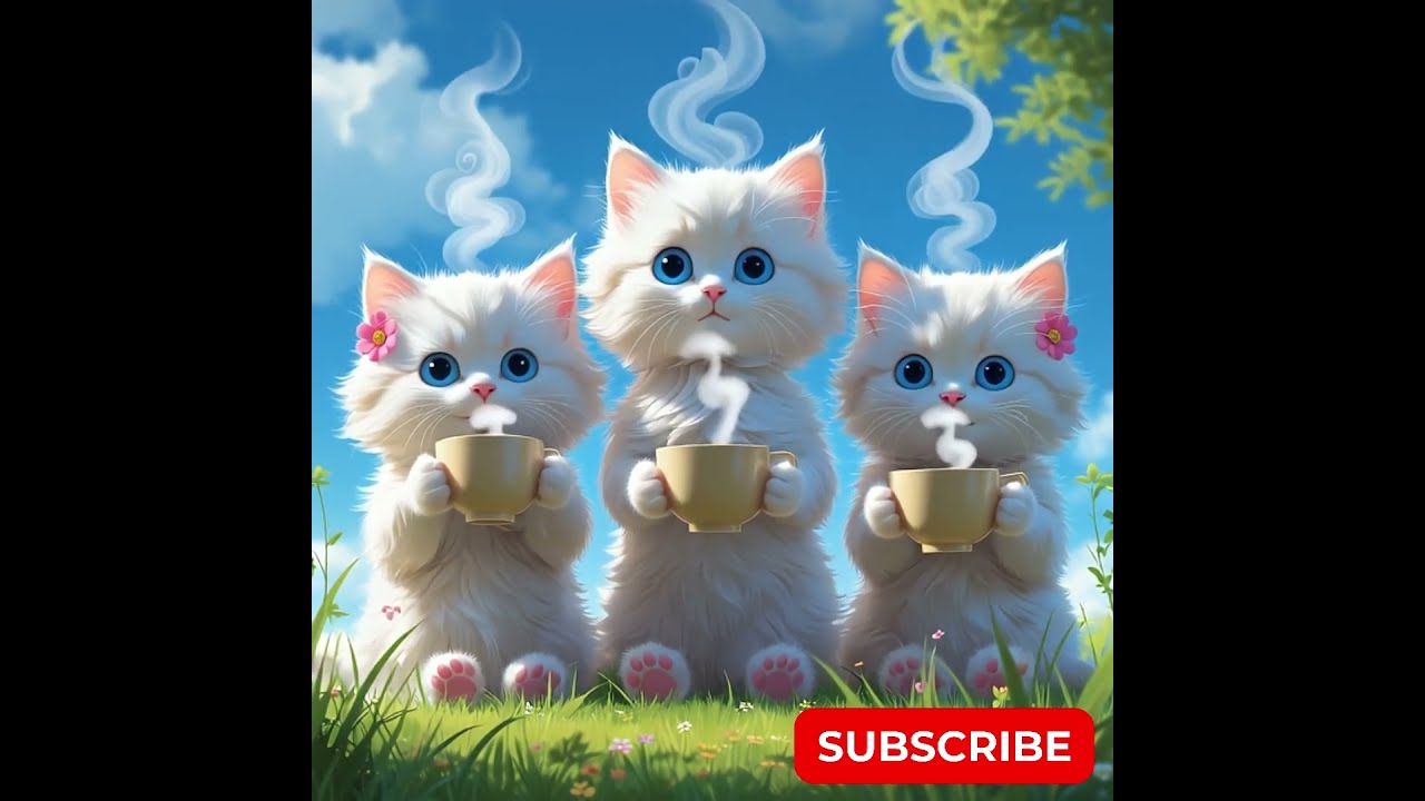 Three Kittens Drinking Tea Cute Cat Cats Youtubeshorts Cutecat Kitten Funny Shorts