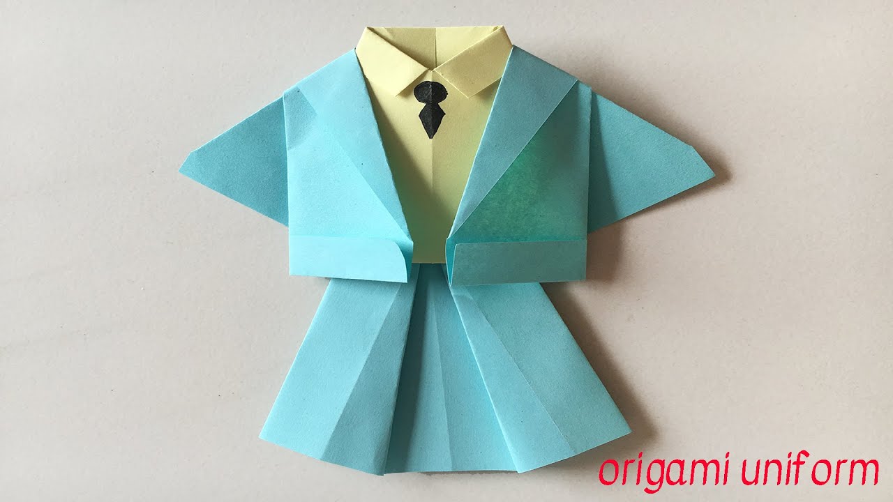 How to Make easy and quickest Origami Fashion School Uniform : Jacket ...