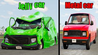 Jelly Car vs Metal Car - Beamng drive