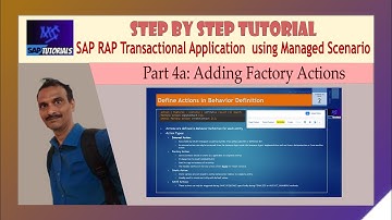 Part 4a: SAP RAP Transaction App - Managed Scenario: Adding Factory Actions