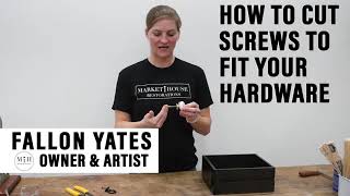 How To Easily Cut The Length Of Screws To Fit Hardware On Furniture.  #TuesdayTipsWithFallon