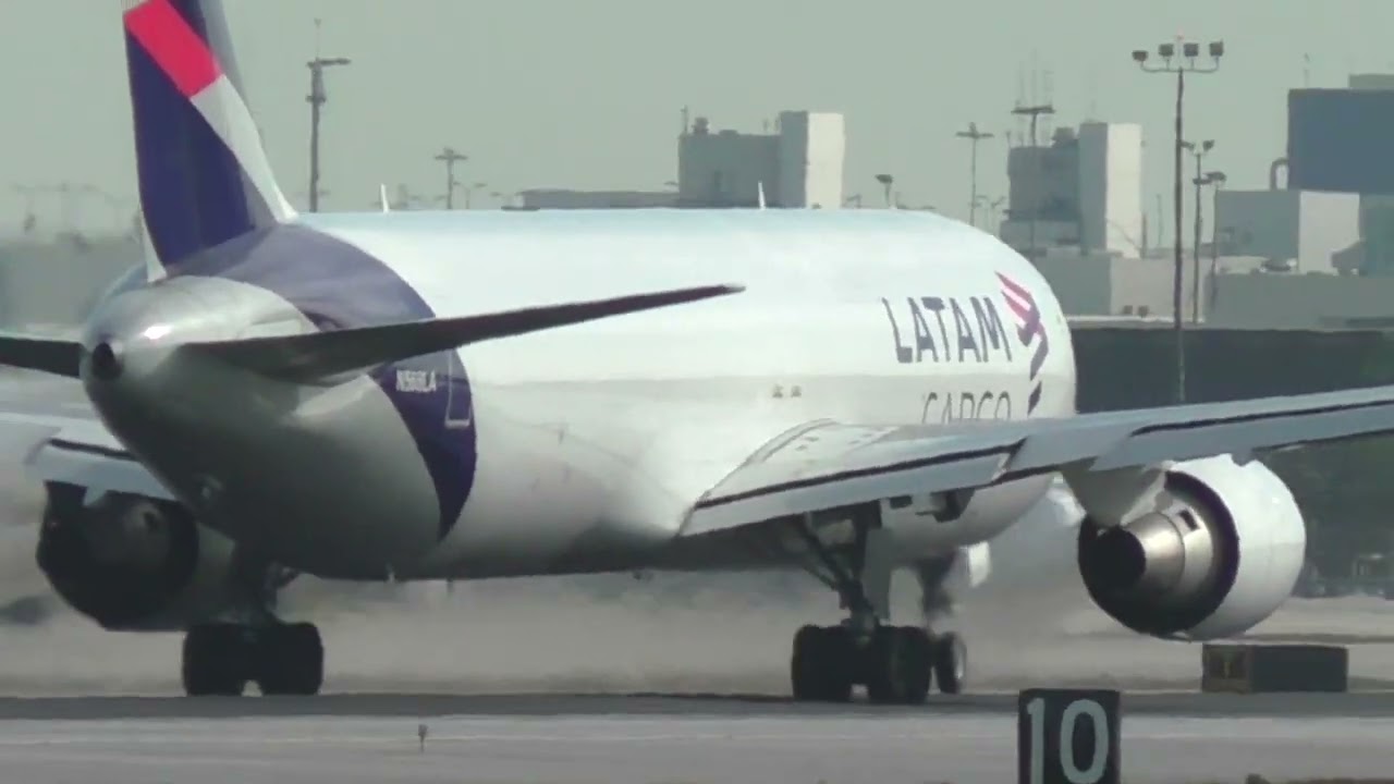 LATAM Cargo Boeing 767-316ER (BCF) N568LA taking off from KMIA