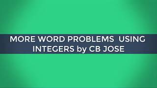 Grade 7 mathematics integers more examples on word problems-22