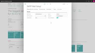 smtp setup - microsoft dynamics 365 business central