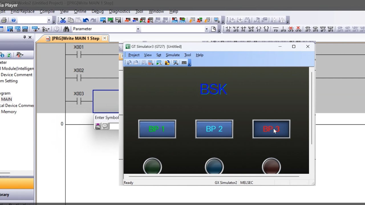 Work2 using plc with HMI Gx work2 and GT Design3 Simulator - YouTube